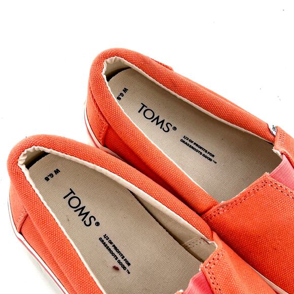 TOMS Fenix Slip On Sneaker 6.5 Coral Orange Comfort - Picture 3 of 7